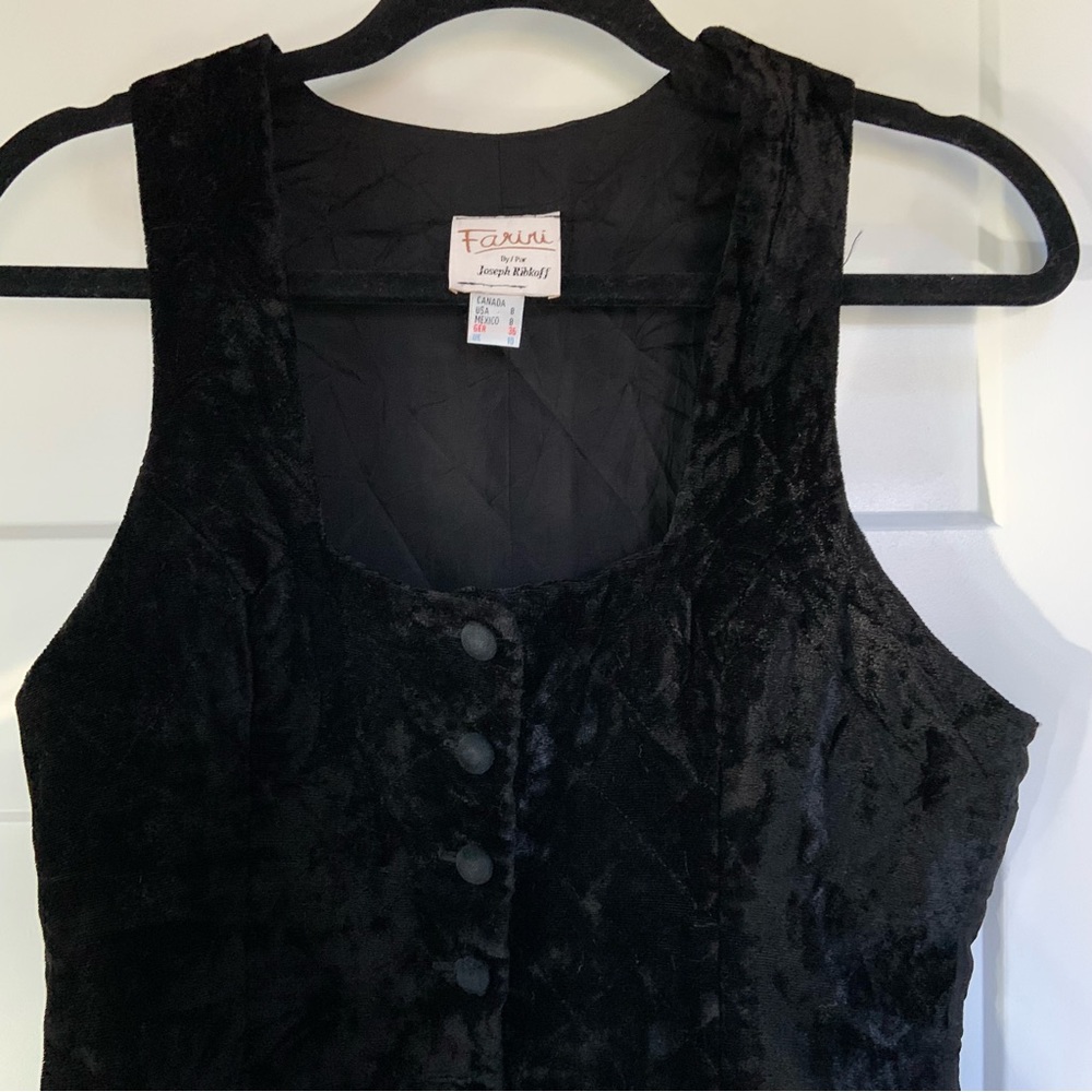 Vintage 1990s Velvet Vest Fariri by Joseph Ribkoff Size 8 - Picture 4 of 10